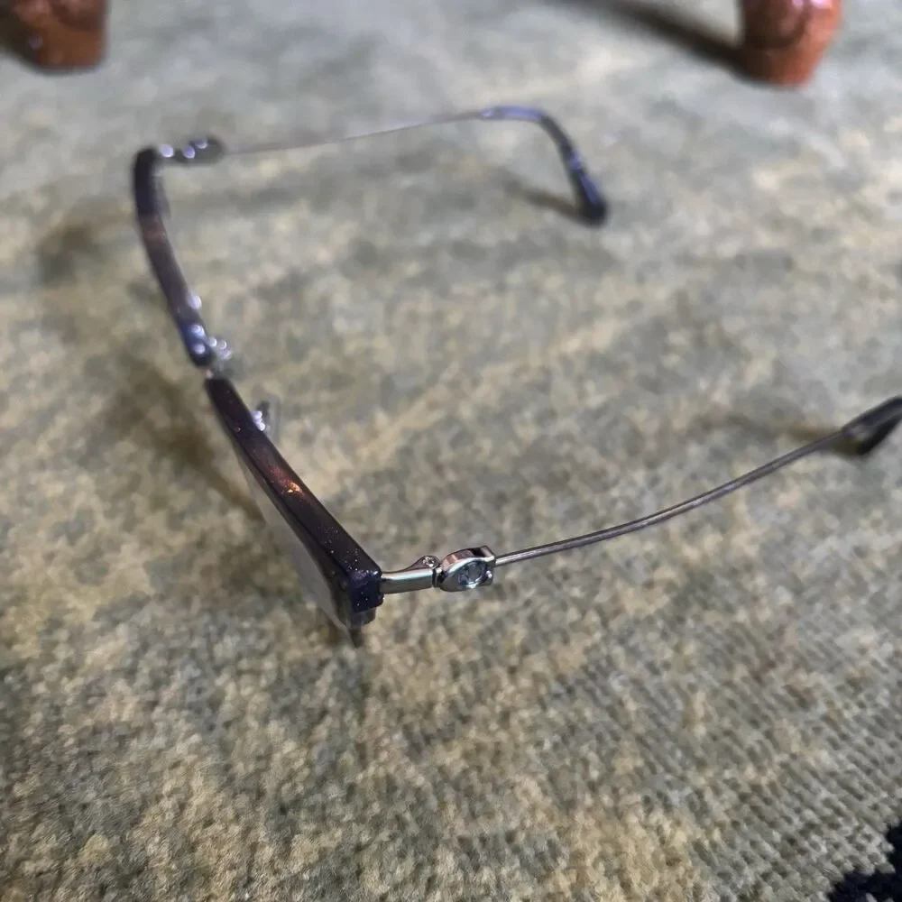 COACH 5104B T 9004 gunmetal sparkle logo cat eye eyeglasses frames Retro Whimsy